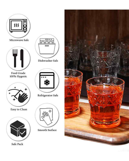 Luxuries Water Juice & Glasses | Set Of 6 | 220 ML