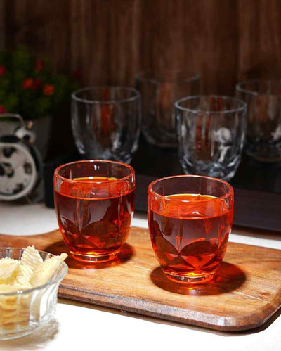 Lavish Glass Water & Juice Glasses | Set Of 6 | 225 ML