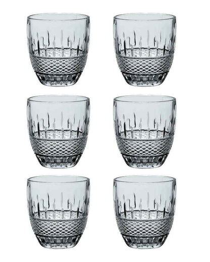 Dimond Cut Design Water & Juice Glasses | Set Of 6 | 225 ML