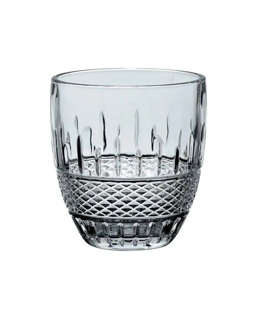 Dimond Cut Design Water & Juice Glasses | Set Of 6 | 225 ML