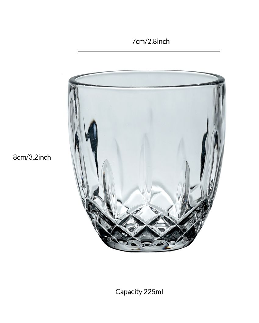 Criss-Cross Design Water Juice & Glasses | Set Of 6 | 225 ML