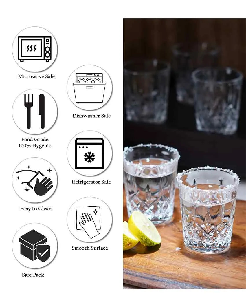 Glass Vodka Shot Glasses | Set Of 6 | 50 ML