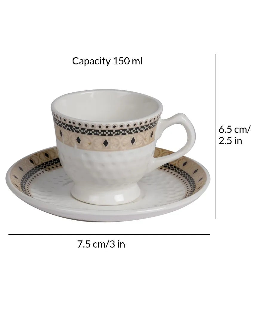 Colorful Embossed Printed Ceramic  Tea Set | 15 Pcs