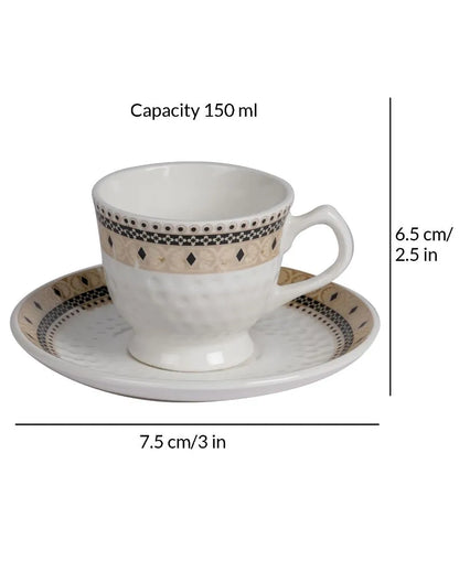 Colorful Embossed Printed Ceramic  Tea Set | 15 Pcs