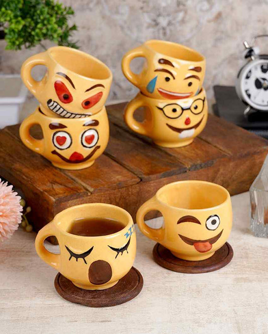 Emoji Ceramic Cups | Set Of 6