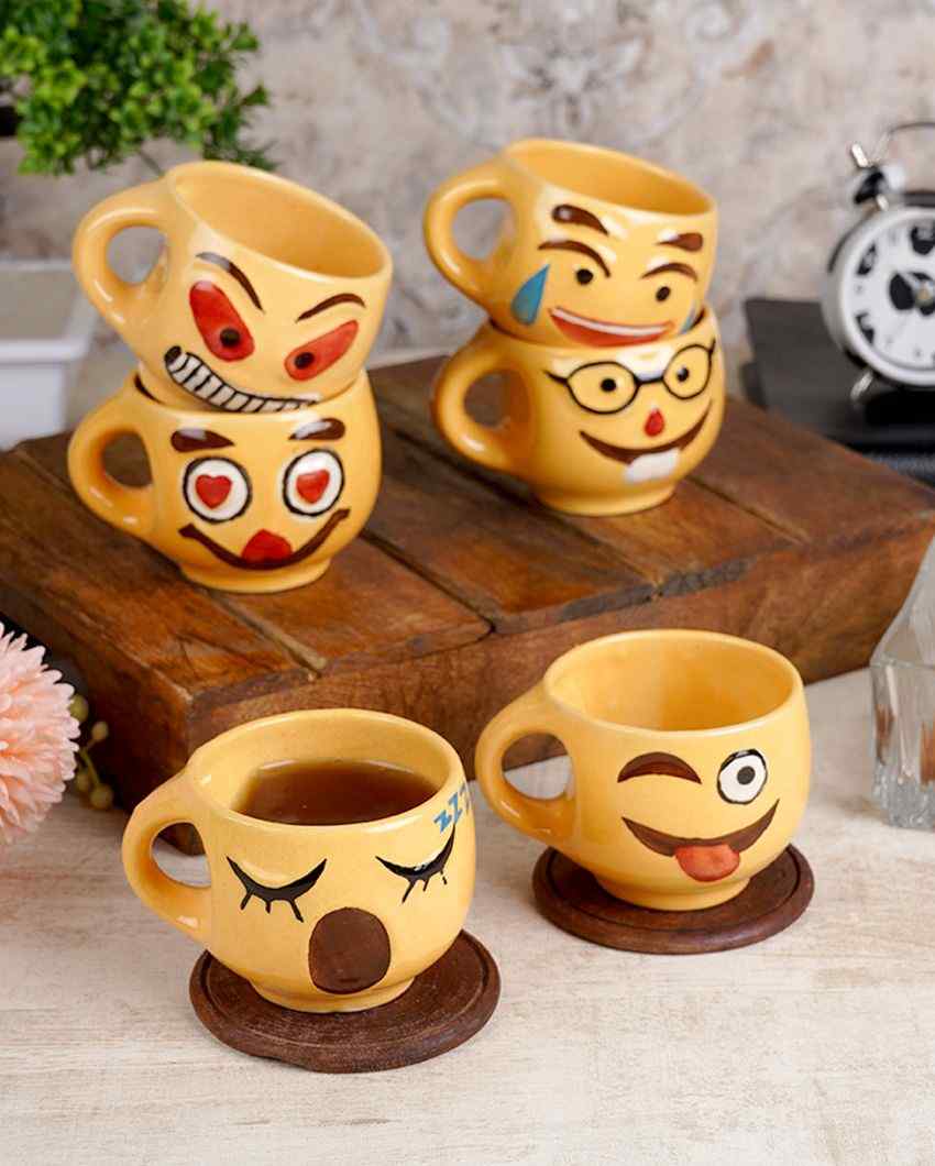 Emoji Ceramic Cups | Set Of 6