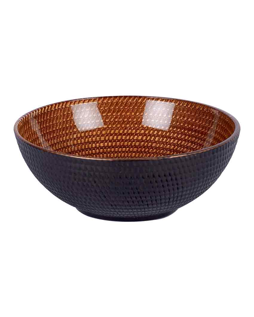 Black Textured Glass Serving Bowls | 300 ML Set Of 6