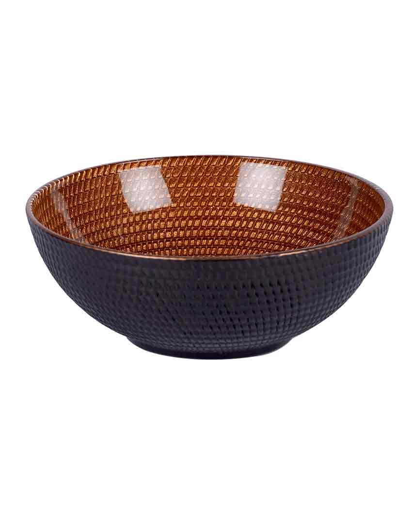 Black Textured Glass Serving Bowls | 300 ML Set Of 4