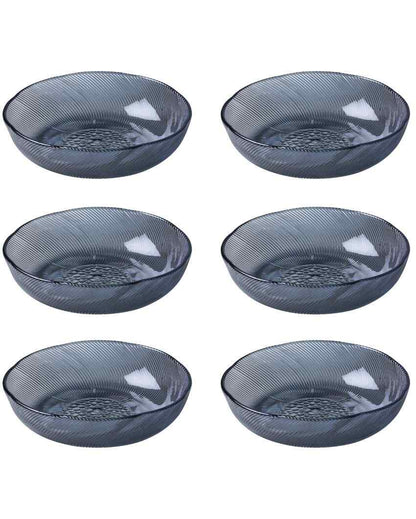 Beautiful Glass Serving Bowls | Set Of 6 Black