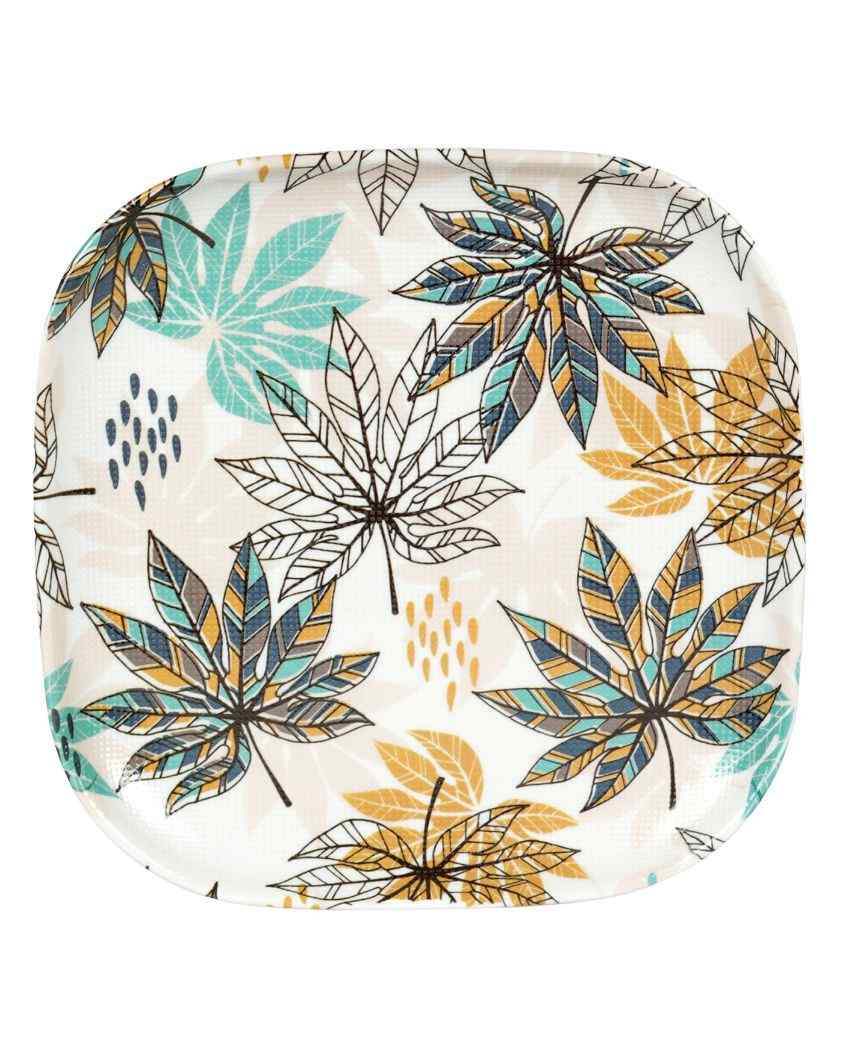 Colorful Floral Matte Designed Melamine Serving Platters | Set Of 4