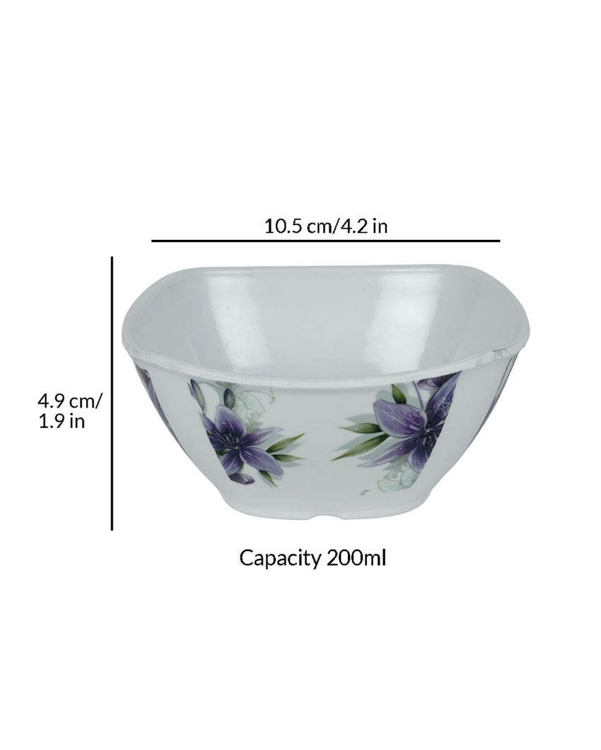 Square Shaped Melamine Colorful Floral Printed Dinner Set | 18 Pcs