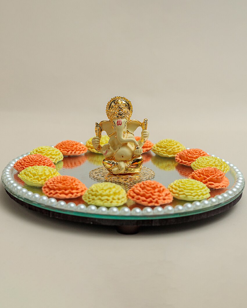 Charming Ganesha Idol Puja Decor | 8 x 2 inches