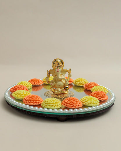 Charming Ganesha Idol Puja Decor | 8 x 2 inches