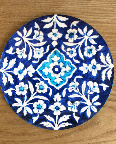 Round Bliss The Beauty of Blue Pottery Trivet | 8 inches