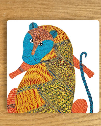 Regal Stripes Gond Tiger Creations Trivet | 8 x 8 inches