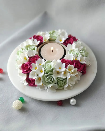 Scarlet Floral Tea Light Stand