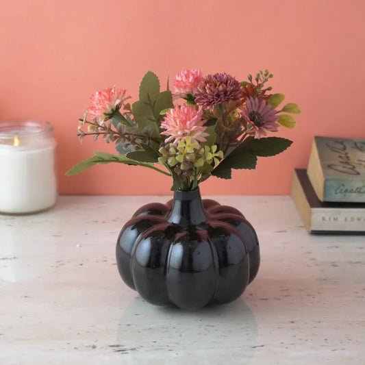 Black Holloween Pumpkin Vase Default Title