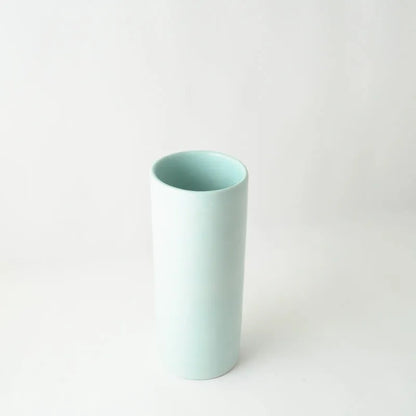 Sky Blue Cylindrical Ceramic Vase Default Title