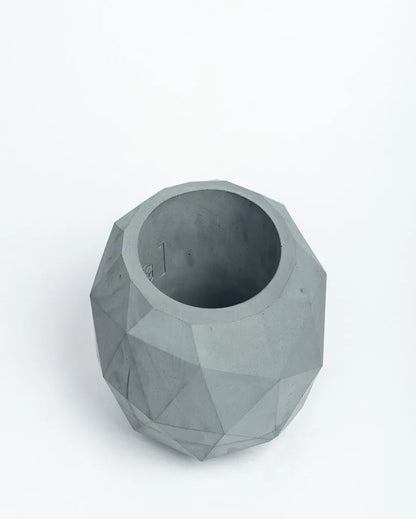 Multi Sided Unique Design Fascinating Facet Concrete Planter | 6 x 6 x 5 inches