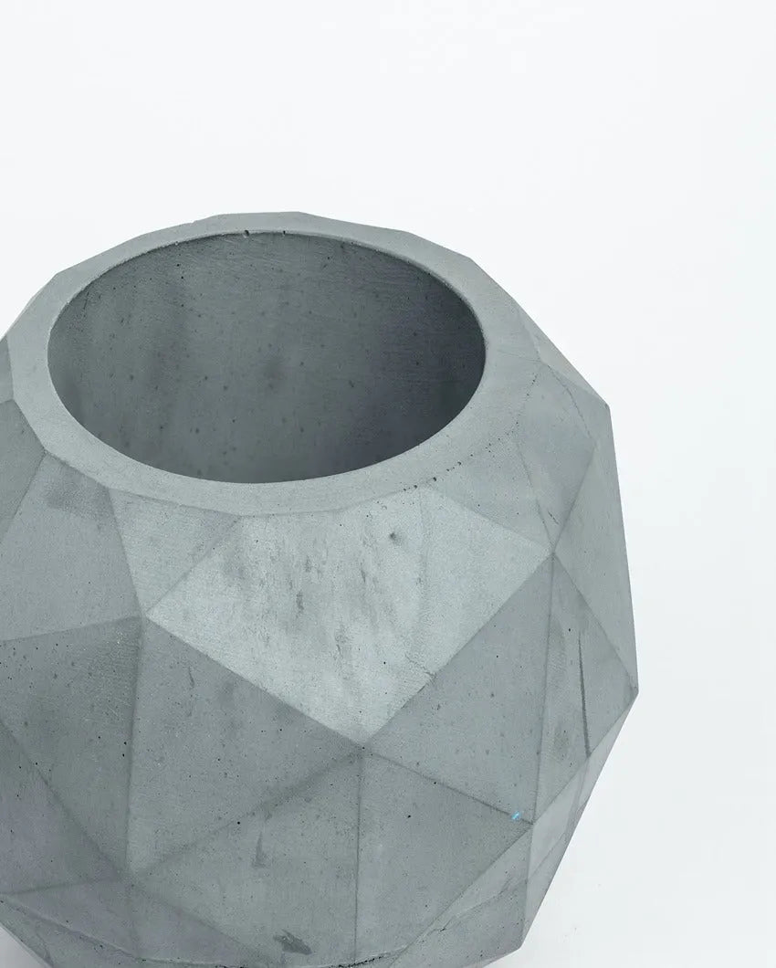 Multi Sided Unique Design Fascinating Facet Concrete Planter | 6 x 6 x 5 inches