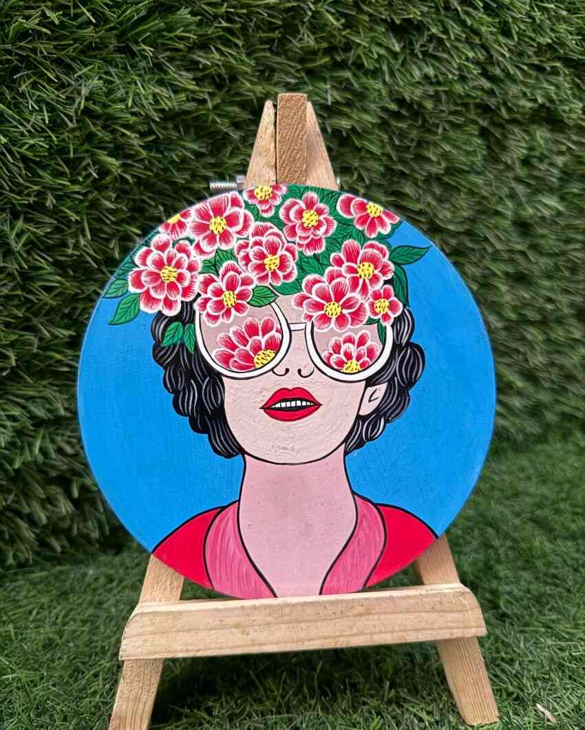 Floral Print Girl Wall Hanging | 6 inches