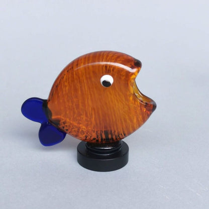 Amber Dreams Glass Fish Table Decor