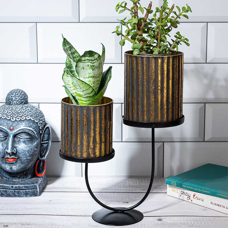 Ribbed Reflections Planter | Multiple Colors - Dusaan