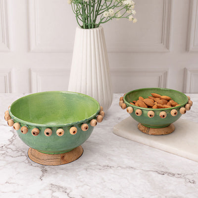 Verde Bead Bliss Bowls | Set of 2 Default Title