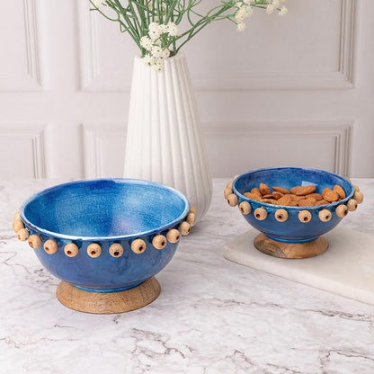 Oceanic Bead Bliss Accent Bowls | Set of 2 - Dusaan
