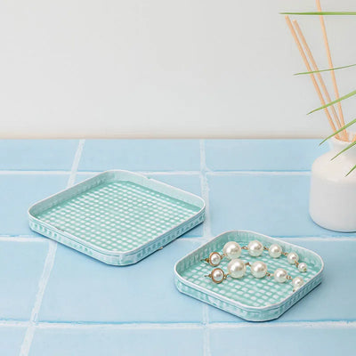 Marine Majesty Platter Cum Organizer | Set of 2 Blue