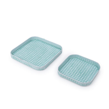 Marine Majesty Platter Cum Organizer | Set of 2 Blue