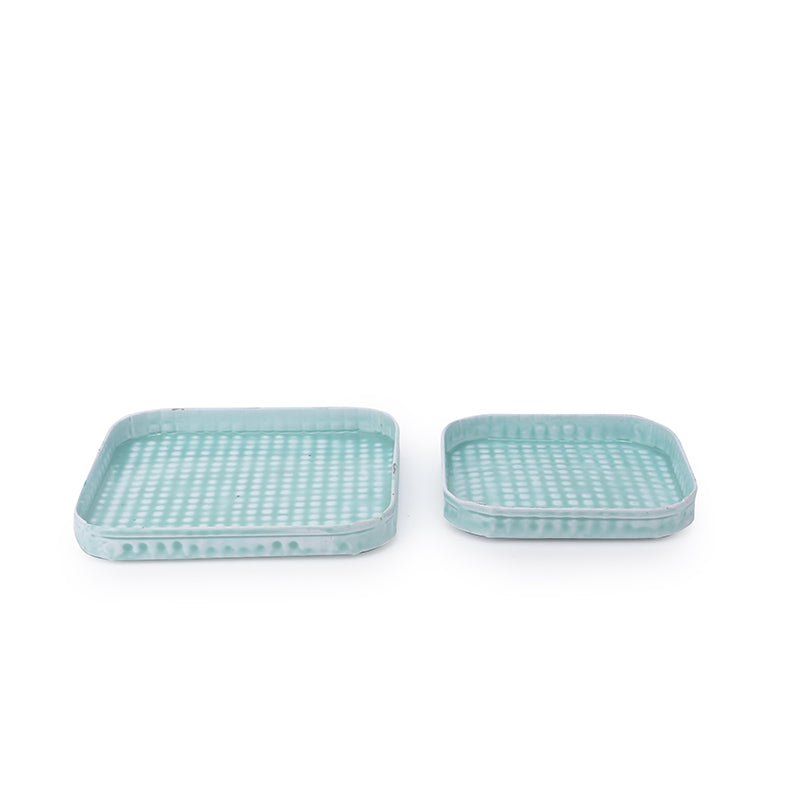 Marine Majesty Platter Cum Organizer | Set of 2 Blue