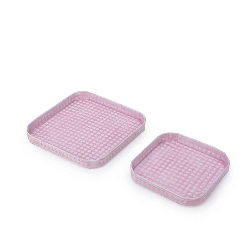 Marine Majesty Platter Cum Organizer | Set of 2 Pink