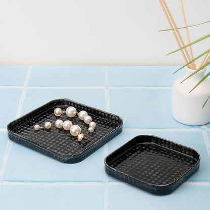 Marine Majesty Platter Cum Organizer | Set of 2 Black