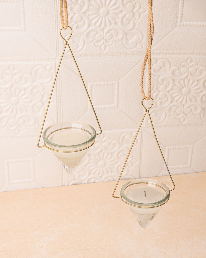 Triangle Zen Candle Lantern | Set of 2