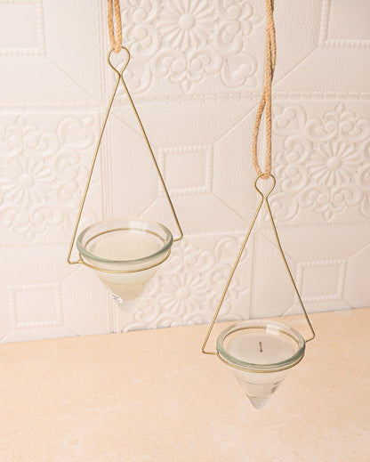 Triangle Zen Candle Lantern | Set of 2