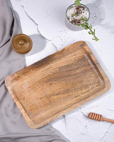 Classy Golden Grove Rectangular Wooden Platter | 8 x 12 inches