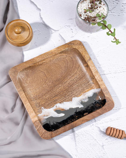 Fancy Grove Square Wooden Platter | 8 x 8 inches