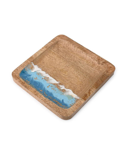 Fancy Grove Square Wooden Platter | 8 x 8 inches