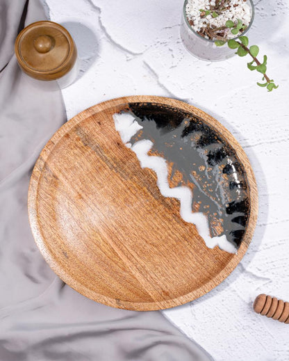 Stylish Grove Round Wooden Platter | 9 inches