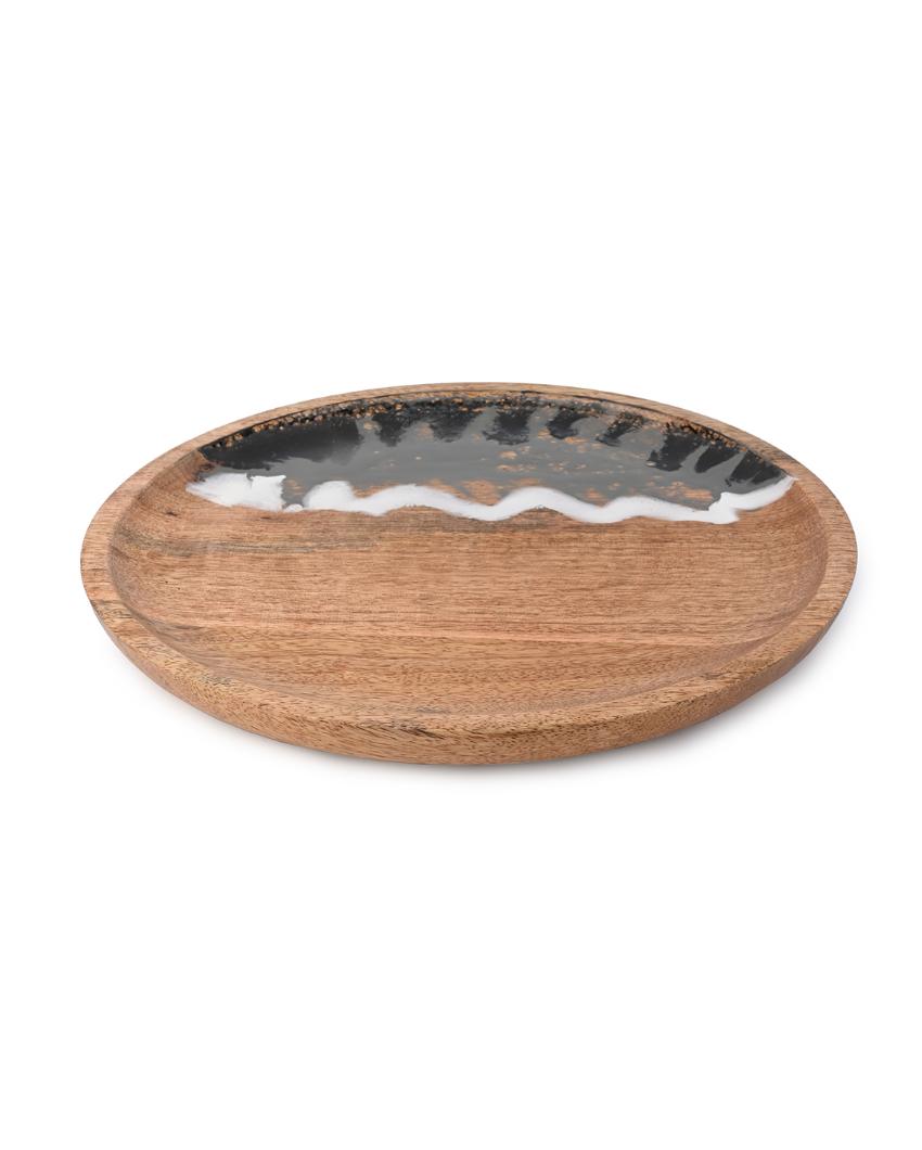 Stylish Grove Round Wooden Platter | 9 inches