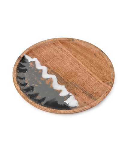 Stylish Grove Round Wooden Platter | 9 inches