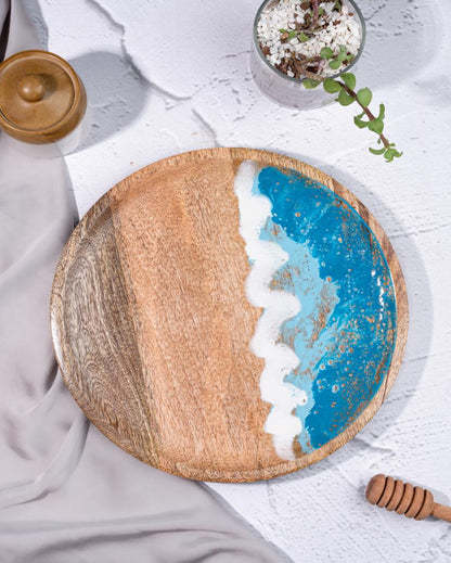 Stylish Grove Round Wooden Platter | 9 inches