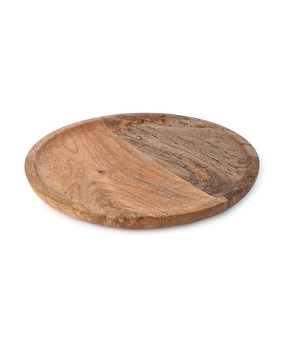 Modern Golden Grove Round Wooden Platter | 10 inches