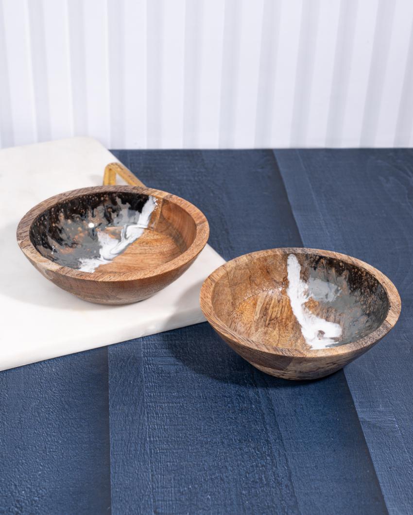 Posh Grove Wooden Bowls | Set of 2 | 5 x 2 inches