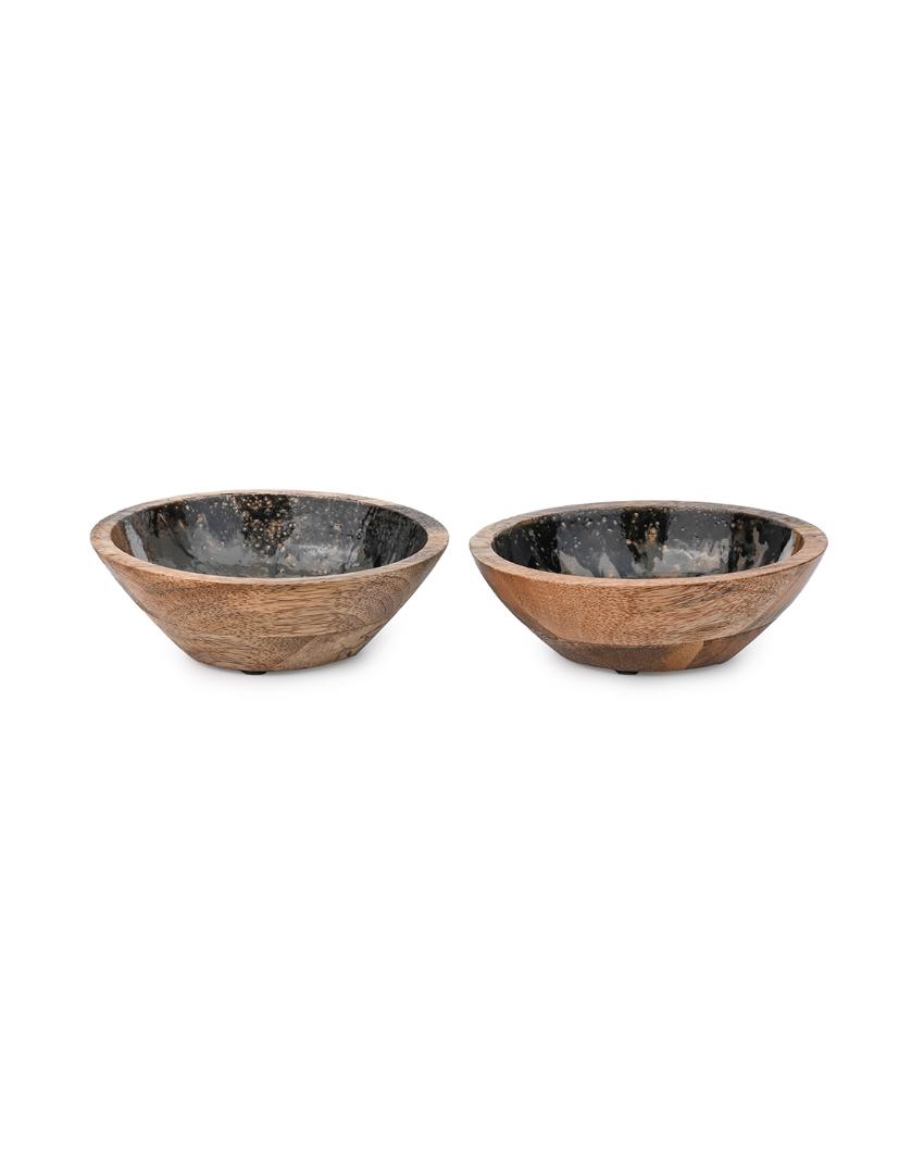 Posh Grove Wooden Bowls | Set of 2 | 5 x 2 inches