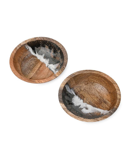 Posh Grove Wooden Bowls | Set of 2 | 5 x 2 inches