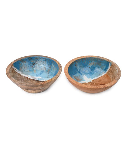 Posh Grove Wooden Bowls | Set of 2 | 5 x 2 inches