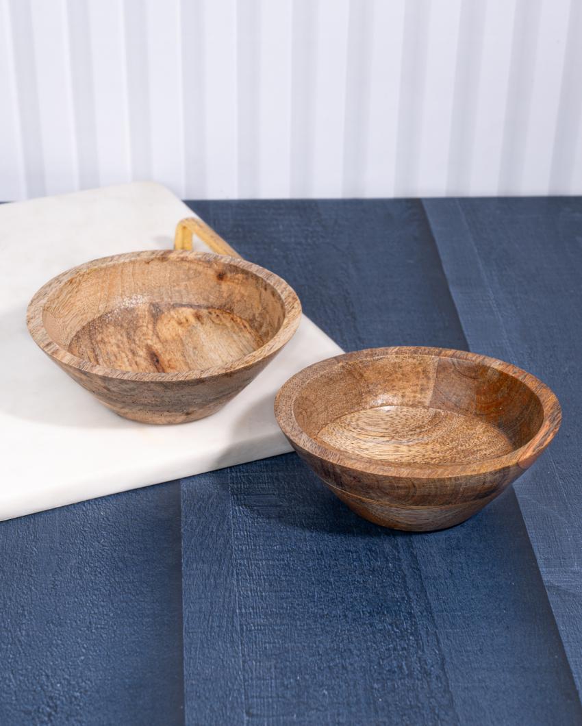 Posh Golden Grove Wooden Bowls | Set of 2 | 5 x 2 inches