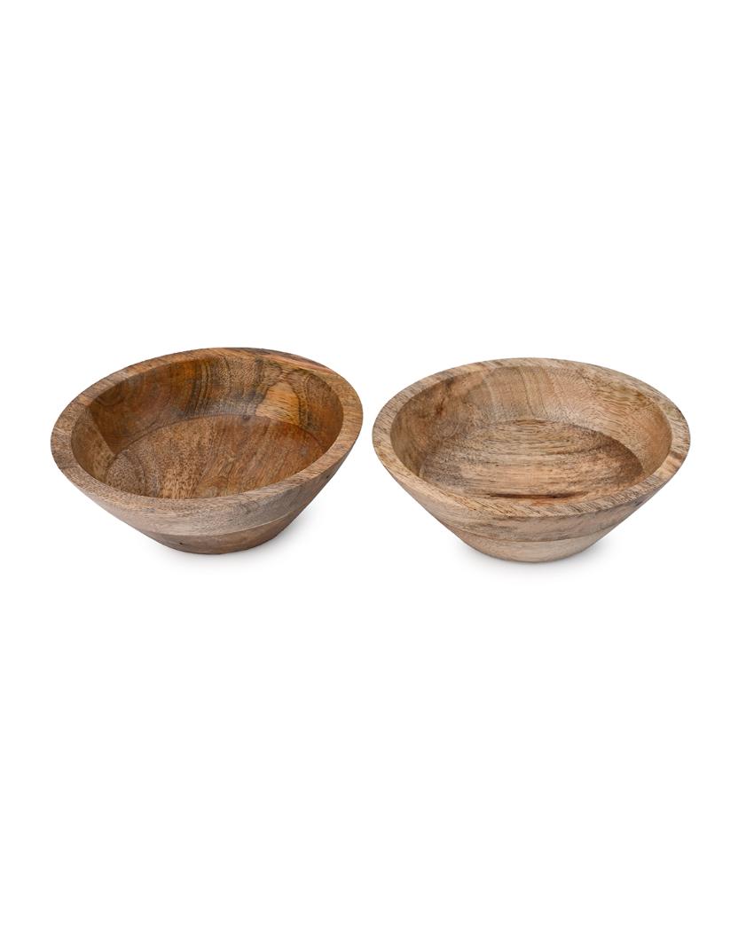 Posh Golden Grove Wooden Bowls | Set of 2 | 5 x 2 inches